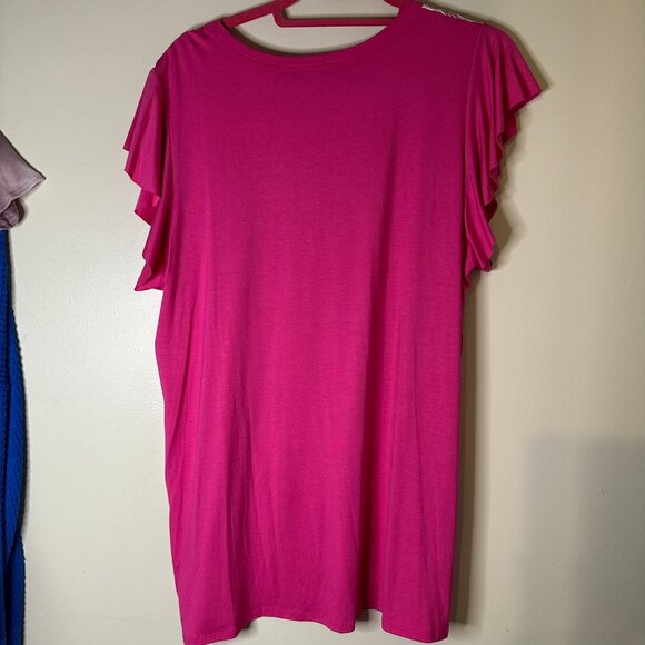 HEIMISH USA - Butterfly Short Sleeve Lace Detail - Fuchsia - 1x - NWOT - Picture 7 of 7